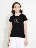 Polera Niña Iridescent Ck Slim Negro Calvin Klein