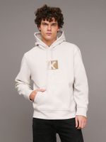 Polerón con Gorro Small Ck Box Blanco Calvin Klein