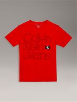 Polera Niño Con Logotipo Rojo Calvin Klein