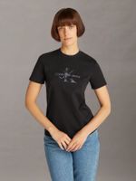 Polera regular monograma brillante Negro Calvin Klein