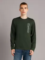 Polera LS Horizontal Logo Verde Calvin Klein