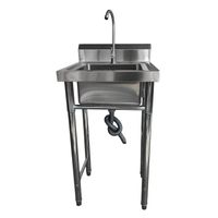 Lavafondos Acero Inoxidable 50x50x90 cm. Con Grifería