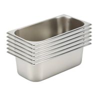 Pack 6 Depósitos Gastro GN 1/3 x 100 mm Acero Inox