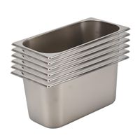 Pack 6 Depósitos Gastro GN 1/3 x 150 mm Acero Inox