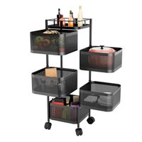 Carro Organizador 5 Canastos Pivotantes Cuadrados