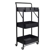 Carro Multiuso Plegable Acero Negro 45x30x88 cm