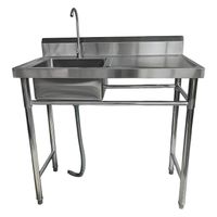 Lavafondos Acero Inox. 100x60x90 cm. Secador derecho
