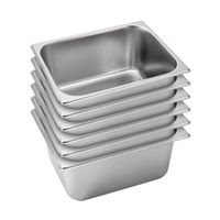 Pack 6 Depósitos Gastro GN 1/2 x 150 mm Acero Inox