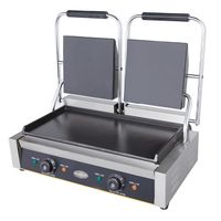 Plancha Sandwichera doble Panini Grill Acero Inox.