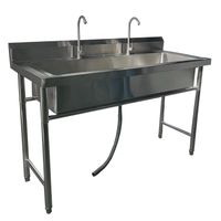 Lavafondos Acero Inoxidable 150x60x90 cm. Con Grifería