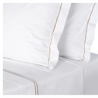 Juego sábanas King Premium 300 hilos 100% alg, doble festón miel