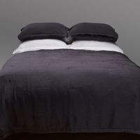 Set funda plumón 100% lino prelavado, color grafito tamaño Super King.