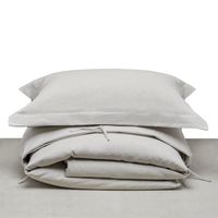 Funda de plumón 2 plazas gris perla, 90% algodón - 10% poliéster