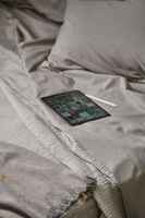 Juego Sábanas tela Percal 250 hilos 100% algodón 2 plazas color Gris