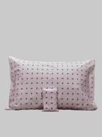 Set 2 fundas de almohadas americanas 100% algodón 200 hilos, color blanco / azul tamaño 50x90cm.