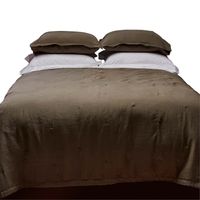 Set Funda Plumón super king 100% Lino prelavado, color kaki.