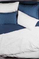 Funda plumón nórdica, estampada 100% algodón 200 hilos, color blanco / azul tamaño king