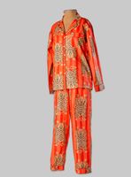 Pijama 2 piezas pantalón y camisa estampado full color tiger orange talla L