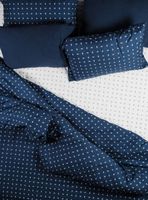 Funda plumón nórdica, estampada 100% algodón 200 hilos, color azul / blanco tamaño 2 plazas