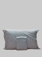 Set 2 Fundas de almohada 50x70cm. 100%Algodón elástico, melange color gris.