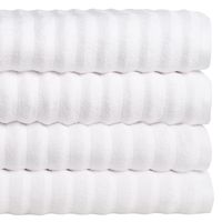 Set 2 toallas de mano + 2 toallones de baño diseño Ola, color blanco