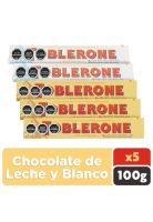 5x Toblerone Chocolate (3x Leche + 2x Blanco)