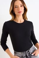 Polera Lisa Manga Larga Negro Ash 14307126002102