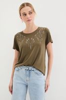 Polera Manga Corta Verde Oliva Ash 14207125013107