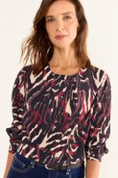 Blusa Cuello Redondo Estampada Negro Ma Griffe 14102126056102