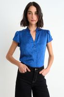 Blusa Lisa Con Mangas Tulipan Azul Ash 14007126002104