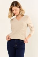 Tejido Cerrado Escote En V Beige Ma Griffe 18102126001106