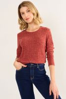 Polera Rib Melange Terracota Ma Griffe 14202126052214