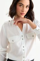 Blusa Lisa  Manga Larga Crudo Ash 14007126053105