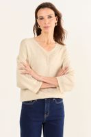 Polera Tejida Lurex Beige Ma Griffe 18202126050106