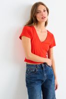 Polera Manga Corta Lisa Roja iO 14204225104116