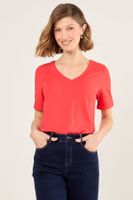 Polera De Rib Acanalado Rojo Ma Griffe 14202225014103