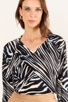 Polera Fantasia Escote En V Crudo Ma Griffe 14302126003105