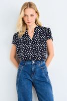 Blusa Manga Corta  Print Gris Ash 14107225009163