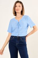 Blusa Textura Celeste Ma Griffe 14002225065110