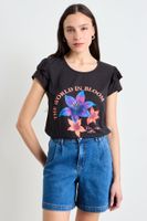 Polera Estampada Negra iO 14620225008116