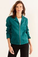 Chaqueta Suede Verde Petróleo Ma Griffe 17502126054107