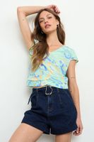 Blusas Manga Corta Verde iO 14120225057217