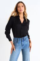 Blusa Camisera Cuello En V Negro Ash 14007126011102