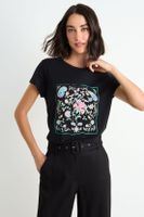 Polera Estampada Manga Corta Negro Ash 14607126001102