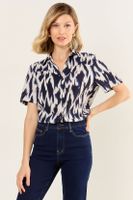 Blusa Camisera Estampada Crudo Ma Griffe 14102126052105