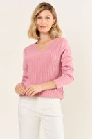 Tejido Cerrado Escote En V Rosa Ma Griffe 18102126001123