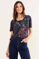 Polera Estampada Doble Tela Azul Ma Griffe 14602126001104