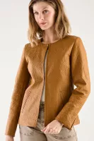 Chaqueta De Pu Con Diseño Cafe 17502125005129