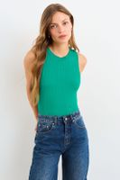 Polera Sin Mangas Lisa Verde Musgo iO 14204225098107