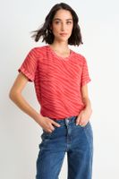 Blusa Fantasia Manga Corta Rojo Ash 14107126053103